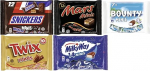 Minis Mix &scaron;okolaaditahvlid 1135g - Snickers, Twix, Milky Way, Bounty ja Mars - 227g iga&uuml;hele (5 tk)