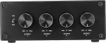 4 Way Stereo Splitter Box, 1 in 4 Out Low Distortion Stereo Splitter Box, Audio Sound Signal Splitter koos s&otilde;ltumatu kontrolliga, k&otilde;rvaklappide v&otilde;imendi jaoks (EU Plug)