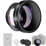 NEEWER 55 mm 0.43X HD 2-in-1 Fisheye & Macro Lens, Wide Angle Fisheye Lens with 18 mm Focal Length Compatible with Canon EOS M5 M6 M50 Mark II R7 Sony ZV-E10 A6400 A7 IV Nikon D750 D850 D5600, LS-20