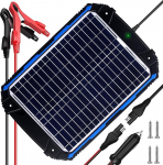 SUNER POWER Upgraded 12V Waterproof Solar Battery Charger & Maintainer Pro - Built-in Intelligent MPPT Charge Controller - 18W Solar Panel Trickle Charging Kit for Car, Marine, Motorcycle, Motorhome, etc.