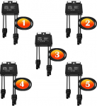 Solar Optimiser 600 W Pack of 5, p&auml;ikesepaneel MPPT Power Optimiser Max 1500 V DC, MPPT Solar Controller koos p&auml;ikesepistikuga, IP68 veekindel optimeerija p&auml;ikesemooduli fotogalvaanilise jaoks