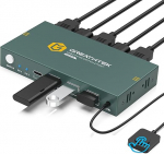 USB 3.0 HDMI KVM l&uuml;liti 2 PC 1 monitor 4K @ 60Hz KVM l&uuml;liti (3 x USB 3.0 + USB C port) 2 arvutile, mis jagavad monitori, klaviatuuri, hiire, adaptiivse EDID-i, koos lauaarvuti kontrolleriga.