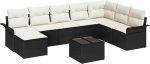 Rantry 8-teilige Garten Sofa Set mit Kissen Braunes Poly Rattan Gartenlounge Model3345487