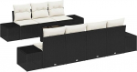 Rantry 8-teiliges Garten Sofa Set mit Kissen in Schwarz aus Poly Rattan Gartenlounge Model3346967