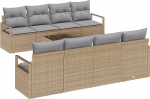 9-teiliges Garten Sofa Set mit Kissen Beige Poly Rattan Gartenlounge Model3346310