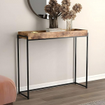 SXKLYRF konsoollaud sisseehitatud riiuliga, koridoririiul kitsas, massiivpuidust sissep&auml;&auml;sulaud metallraamiga koridori, fuajee, elutoa jaoks (beež, 150 x 25 x 80 cm / 57 x 10 x 31 tolli)