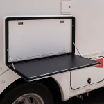 Klappbarer Wandtisch f&uuml;r den Au&szlig;enbereich, Picknicktisch, Wandmontage, Campingtisch, abschlie&szlig;bar, Aluminiumlegierung, Premium-Qualit&auml;t, Tisch f&uuml;r Wohnmobile (Farbe: Wei&szlig;, suurus: 60 x 41 cm)