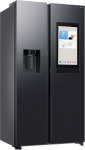 Samsung RS90F67BEFEF Side-by-Side Fridge-Freezer, AI Fridge Freezer, 178 cm, 614 L, Ice/Water Dispenser with Tank, Family Hub, AI Energy Mode & Voice Control, Black Steel