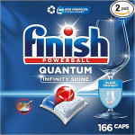 Finish Quantum Infinity Shine Dishwasher Tablets - Powerful Cleaning, Grease Dissolving Power and Shine - 2 x 83 Finish Caps