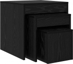 Couchtisch Set mit Nesting Funktion, Modern Holzwerkstoff Schwarz Finish, f&uuml;r Wohnzimmer und Home Use, 3 St&uuml;ck