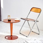 LANTUS 1 x Folding Kitchen Chair with Metal Legs Comfortable Practical 46 x 46 x 75 cm (Yellow)