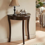 Konsolentisch Holz, Konsolentische f&uuml;rs Wohnzimmer, Halbkreisf&ouml;rmig, Minimalistischen Stil f&uuml;r die Verwendung Neben Einem Sofa, im Flur(Brown)