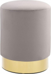 Festnight Stool Stool Sofa Puff Couch Footstool Coffee Table Ottoman Light Grey and Golden Velvet 26.5 x 38 cm
