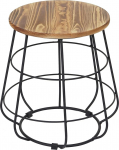 Mendler HWC-A80 Stool Storage Industrial Design Real Wood MVG Diameter 35 cm