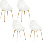 HOME DECO FACTORY, HDO0217 4 valge Lucena tooli komplekt, m&ouml;&ouml;bel, aiam&ouml;&ouml;bel, &otilde;uem&ouml;&ouml;bel, 52,3 x 83,4 x 53,3 cm, istme k&otilde;rgus 45 cm, valge