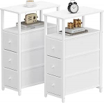 TUTOTAK Kitsas k&uuml;ljelaud, k&otilde;rge k&uuml;ljelaud 3 riidest sahtliga, &ouml;&ouml;kapp, v&auml;ike &ouml;&ouml;kapp hoiuruumiga, 2 tk, elutuppa, magamistuppa, valge TB01BW072