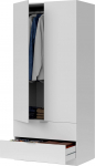 Habitdesign garderoobikapp 2 topeltukse ja 2 sahtliga valge 81,5 x 180 x 52 cm