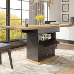 A ALFRESCOOL s&ouml;&ouml;gilaud, teleskooplaud, kokkupandav k&ouml;&ouml;gilaud 4-6 inimesele, pikendatav, ruumi s&auml;&auml;stev, k&ouml;&ouml;ki ja elutuppa, minimalistlik kapiukse disain, 110-140 x 80 cm (must)