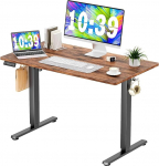 DUMOS Height Adjustable Desk, Ergonomic Electric Desks, 120 x 60 cm, Standing Desk, Height Adjustable Table, Office Desk, Suitable for Offices, Homes and Others (Brown)
