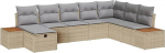 Rantry 8-teiliges Garten Sofa Set mit Kissen Beige Poly Rattan Gartenlounge Model3359657