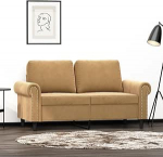 2-kohaline diivan Kahekohaline diivan Diivan Lounge Diivan Polsterdatud diivan Relax diivan K&uuml;lalissohv Diivan Leinasohv Diivan elutuppa Magamistoas K&uuml;lalistetoas Pruun 120 cm Velvet