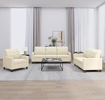 Diivanikomplekt 3 2 1 elutoa diivanikomplekt 3-2-1 diivanikomplekt elutoa diivan Faux Leather Cream koos padjaga