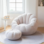 DTLEO Bean Bag Cover Bean Bag lastele ja teismelistele (ilma t&auml;itematerjalita), Indoor Outdoor tugitool Bean Bag Cover Seat M&ouml;&ouml;bel Bean Bag Bean Bags, valge