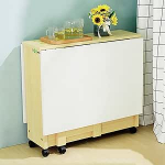 Klappbarer K&uuml;chentisch mit R&auml;dern - platzsparender beweglicher Esstisch, ausziehbares Design, gro&szlig;er Schreibtisch, perfekt f&uuml;r Fr&uuml;hst&uuml;ck, Ecke, Bar, Wohnzimmer und kleine R&auml;ume