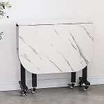 Raske kokkupandav s&ouml;&ouml;gilaud liigutatava disainiga, ruumi s&auml;&auml;stev k&ouml;&ouml;gilaud 6 ratastel, s&uuml;sinikterasest raam, toetab 200 kg, m&otilde;&otilde;tmed 120 x 80 x 75 cm.