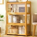 IMYOGI 3/4/5 tasandilised vitriinkapid klaasist ustega vitriinkapp Klaasist vitriinkapp koos klappuksega magamistoas elutuppa &otilde;ppet&ouml;&ouml;le V&auml;rv B Suurus: 106*70*34cm/41.7