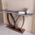 Marmor-Konsolentisch,Moderner Konsolentisch,Moderner Diivan- Und Console Table,Elegantes Ausstellungsm&ouml;bel,f&uuml;r Wohnzimmer,Eingang,Flur,Foyer,hinter Der Couch(Brown+Blue,120cm/47.2")