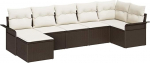 7-teiliges Garten Sofa Set mit Kissen in Braun aus Poly Rattan, 2-Sitzer Garten Sofa mit Stauraum & Kissen in Braun aus Poly Rattan Gartenlounge Model3354117
