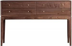 Sissep&auml;&auml;sulaud, must p&auml;hklipuust konsoollaud, Mid Century Modern 4 sahtliga konsoollaud (L)