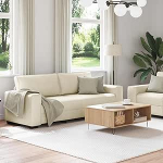 Diivan 2 tk Beige Leinenmischgewebe Diivan Model3324688