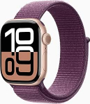 Apple Watch Series 10 [GPS + mobiilside, 46 mm] - alumiiniumist korpus roosakuldne koos spordisilmusega Plum (uuenenud)