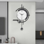 Minimalistlik kaasaegne seinakell, suured loomingulised dekoratiivsed seinakellad koos hoiulaudadega, metallraam + puidust numbrikell, tiksumiseta seinakell elutuppa, magamistuppa, kontorisse, k&ouml;&ouml;ki