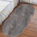 Faux Lambskin lambanahk vaip, 60 x 180 cm elutoa vaibad Pehmed pikakarvalised karusnahk v&auml;limus hubane pikakarvaline karusnahk imitatsioon villast voodivaip diivanimatt kodu kaunistamiseks (Hall)