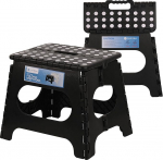 Schwarz &ndash; 27,9 cm faltbarer Tritthocker f&uuml;r Erwachsene & Kinder &ndash; robuster Kunststoff, kompakt, zusammenklappbarer Hocker f&uuml;r Zuhause, Badezimmer, Garage, B&uuml;ro, Picknick &ndash; rutschfestes Design