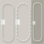 PVC ruloo kett (juhtkett) - 10 keti&uuml;hendusega - pikkus 25 meetrit - 3,2 x 4 mm - ruloodele, ruloodele, ruloodele, ribakardinatele, v&auml;rv: valge.