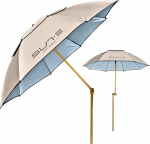 PERLETTI p&auml;ikesevarju rannas aias r&otilde;dul terrassil SPF 50+ - Rannas p&auml;ikesevarju kokkupandav reisimine v&auml;ike tuulekindel stabiilne maa puuriga - kaasaskantav p&auml;ikesevarju koos koti ja &otilde;larihmaga - l&auml;bim&otilde;&otilde;t 165 cm