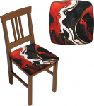 NONHAI Dining Chair Seat Covers Set Black and Red Marble Stretch Removable Chair Covers Washable Seat Cushions Slipcovers for Dining Room Kitchen Chairs