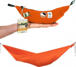 Ticket to the Moon Ultralight Outdoor Hammock Orange | Made of Nylon Parachute Silk koos 320 x 140 cm ja ainult 228 g - Hammock lihtne montaaž koos 6kn Mini Carabiner | Original alates 1996. aastast