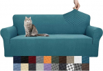 YEMYHOM Sofa Cover Jacquard Design High Stretch 3 Cushion Sofa Cover for Pets Dogs Cats Non-Slip Elastic Furniture Teal