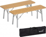 Skandika Tolja pink, 2 tk, bambusist matkapink, 100 x 27 x 39 cm, maksimaalne koormus 200 kg, ilmastikukindel, kandekott, &otilde;llepink, &otilde;lletelkide pink, r&otilde;dum&ouml;&ouml;bel, telkimine, aiapink