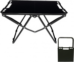 V&auml;ike kokkupandav telkimislaud Kaasaskantav s&uuml;sinikterasest s&ouml;&ouml;gilaud Reisilaud Tugev kandev&otilde;ime Siseruumides / &otilde;ues kompaktne aia laud Piknik BBQ koos kandekotiga (must, 58.4 x 35.6 x 35.6 x 35.6 x