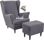 Stretch Wing Chair kaitsev kate veekindel koos Ottoman Cover Tumehall Wing Chair Cover Set of 3 eemaldatav ja pestav