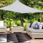 HAIKUS Markiis Veekindel Ristk&uuml;likukujuline 3 x 3 m p&auml;ikesekaitse Vetth&uuml;lgav Premium PES pol&uuml;ester UV-kaitsega r&otilde;dule aed-patio ruudukujuline helehall