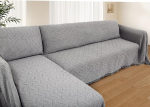HOMERILLA Sectional Diivan Covers, L kuju 3 istuja Chaise Lounge Slipcover, Diivan Cover koertele, m&ouml;&ouml;bli kaitsja, helehall, XL, 2 Pack