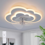 Laeventilaator koos valgustusega LED pilvede laevalgustus koos ventilaatoriga 6 kiirust Kaugjuhtimispult Vaikne timmitav ventilaator Laevalgusti magamistuppa lastetoas 50 W 50 cm