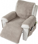 EBETA lamamistooli kate, diivanite k&auml;etugede katted, Sherpa kate puhketoolile, tugitooli kaitsekate, kaitsev kate, libisemisvastane, puhketooli kate (liiv, 76 x 231 cm)